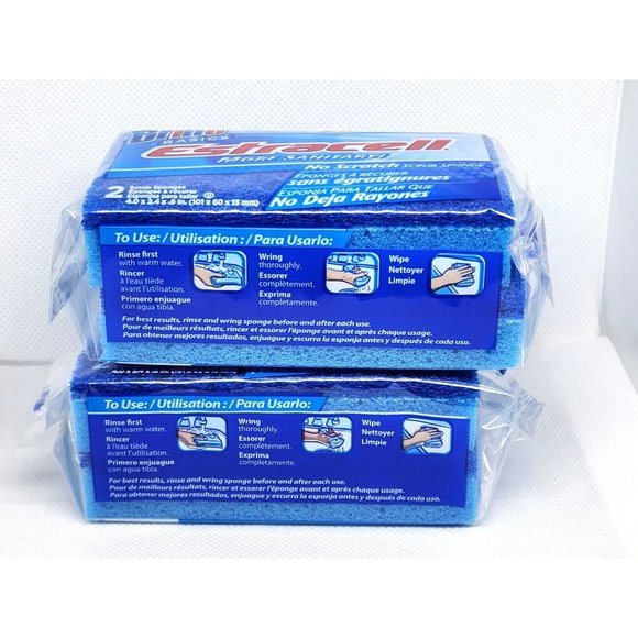 2 Brillo Basics Estracelli Sanitary 2 Pack No Scratch 2010 Armaly Soft Scrub Pad - Picture 10 of 16